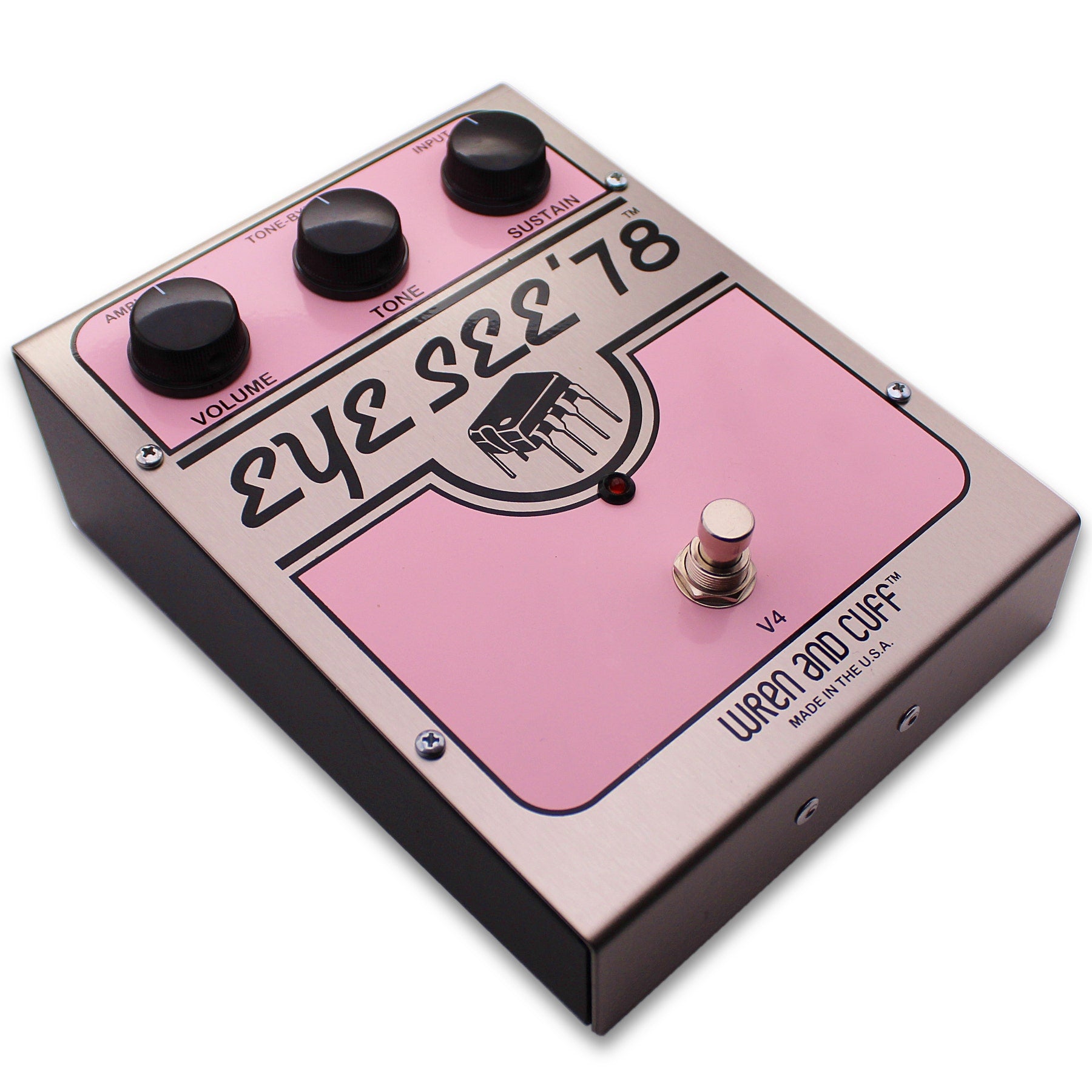 Wren and Cuff Eye See '78 OG Full-Size Special Fuzz Guitar Effect Pedal, Folded Steel