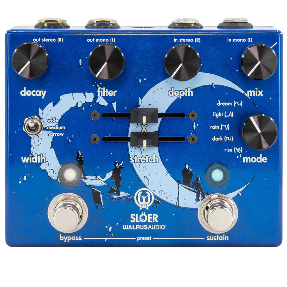Walrus Audio Slöer Stereo Ambient Reverb Guitar Effect Pedal, Lollipop Blue
