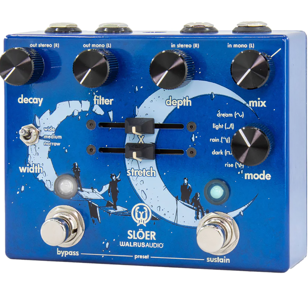 Walrus Audio Slöer Stereo Ambient Reverb Guitar Effect Pedal, Lollipop Blue
