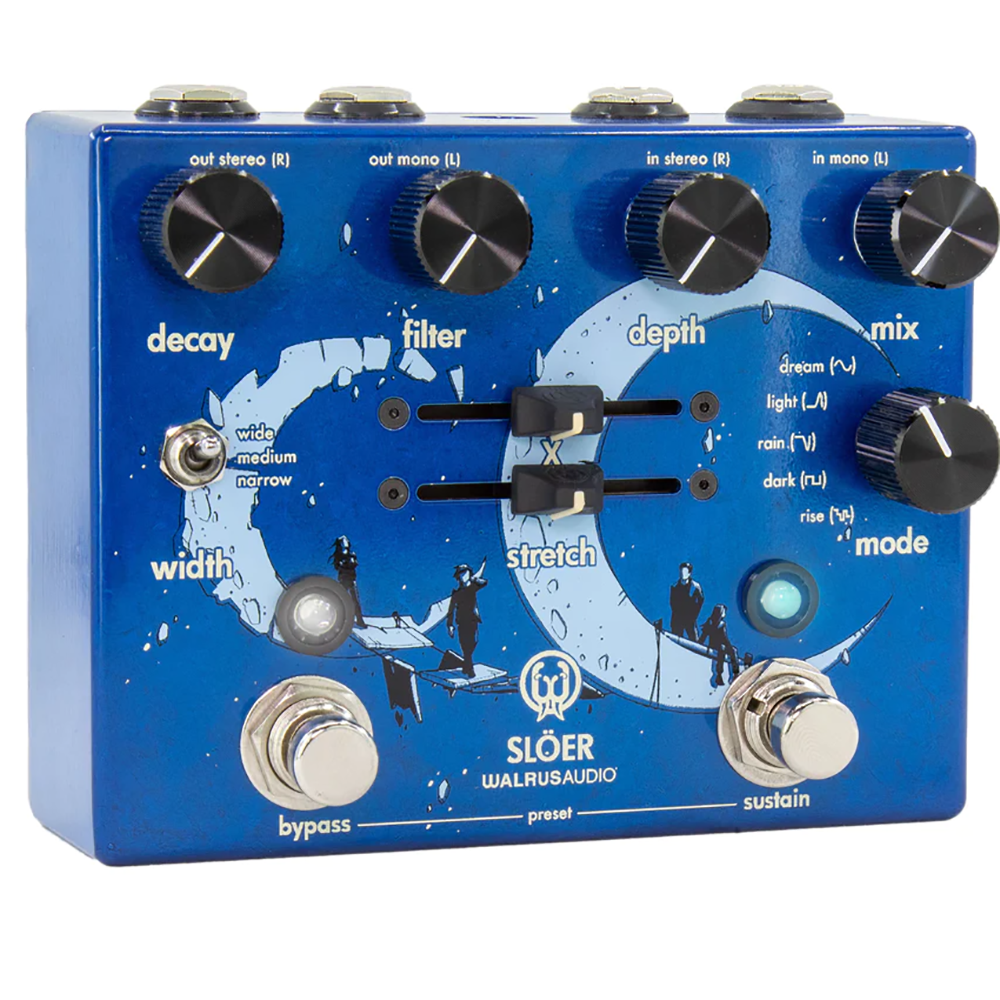 Walrus Audio Slöer Stereo Ambient Reverb Guitar Effect Pedal, Lollipop Blue