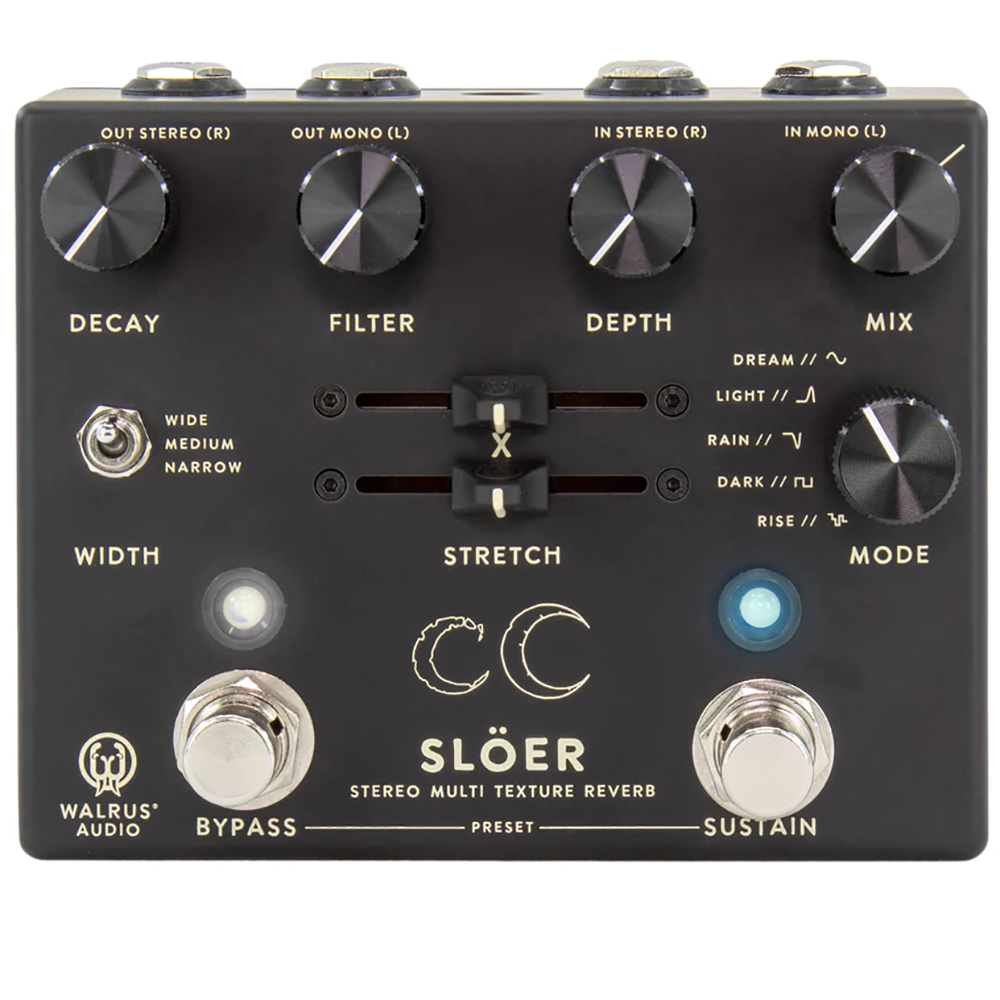 Walrus Audio Slöer Stereo Ambient Reverb Guitar Effect Pedal, Matte Black
