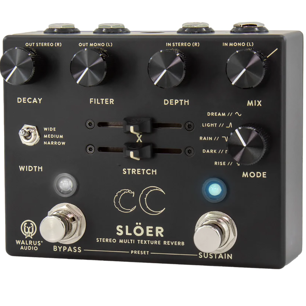Walrus Audio Slöer Stereo Ambient Reverb Guitar Effect Pedal, Matte Black