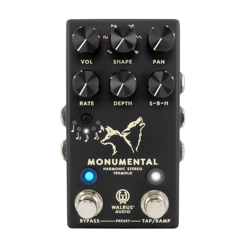 Walrus Audio Monumental Stereo Harmonic Tap Tremolo Guitar Effect Pedal, Black