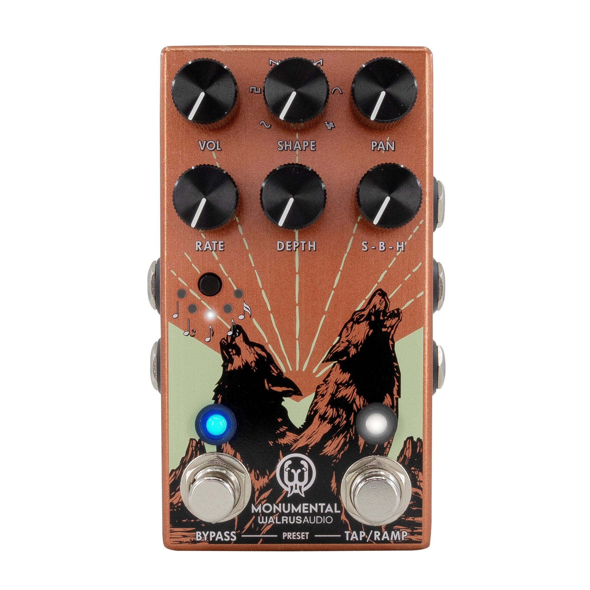 Walrus Audio Monumental Stereo Harmonic Tap Tremolo Guitar Effect Pedal, Orange