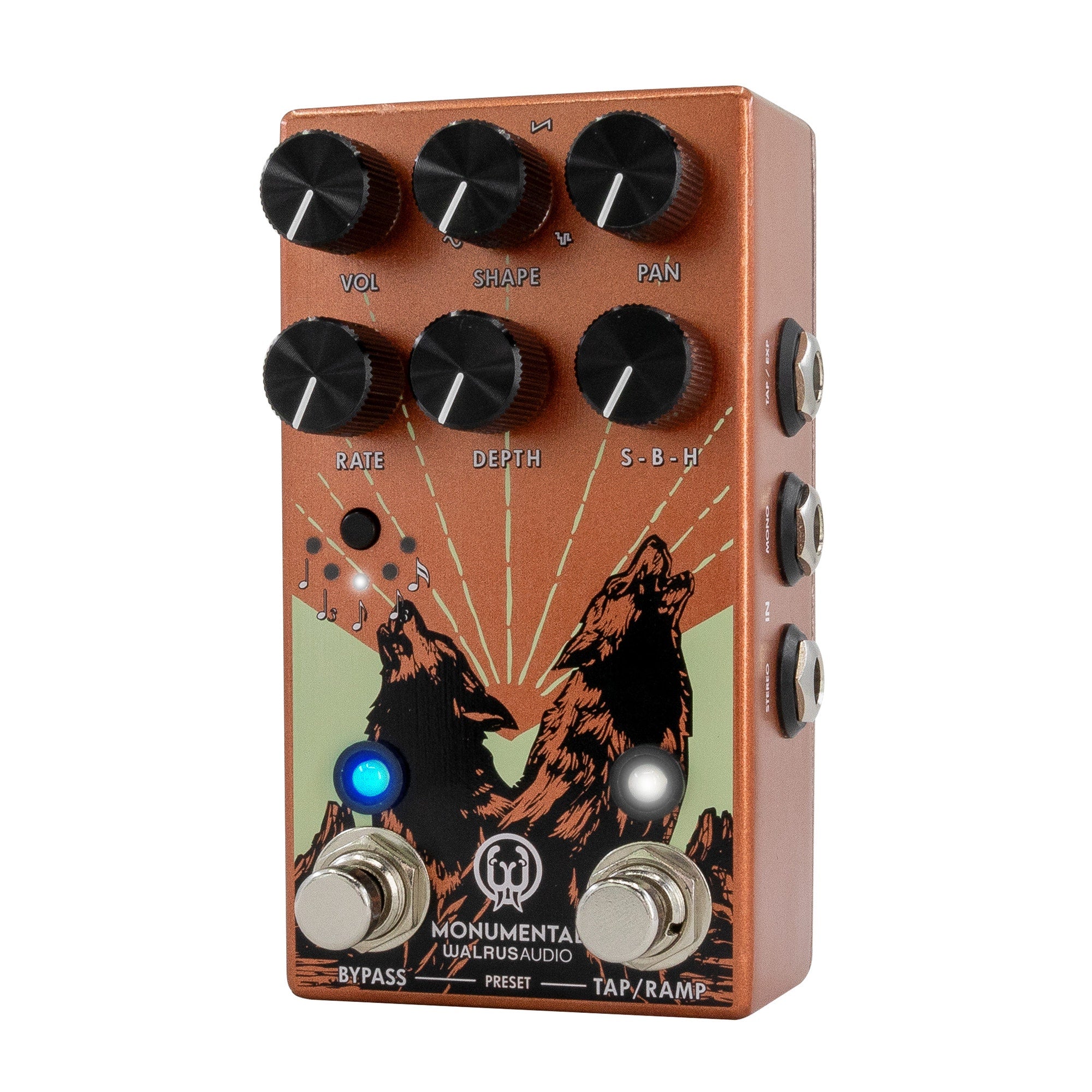 Walrus Audio Monumental Stereo Harmonic Tap Tremolo Guitar Effect Pedal, Orange