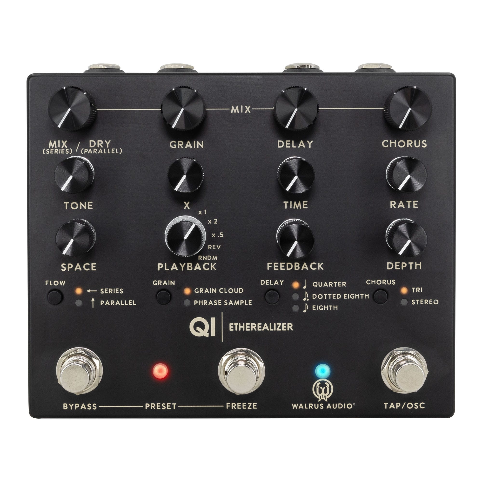 Walrus Audio Qi Etherealizer Yvette Young Atmospheric Delay / Reverb / Modulation Guitar Multi-Effects Pedal, Black