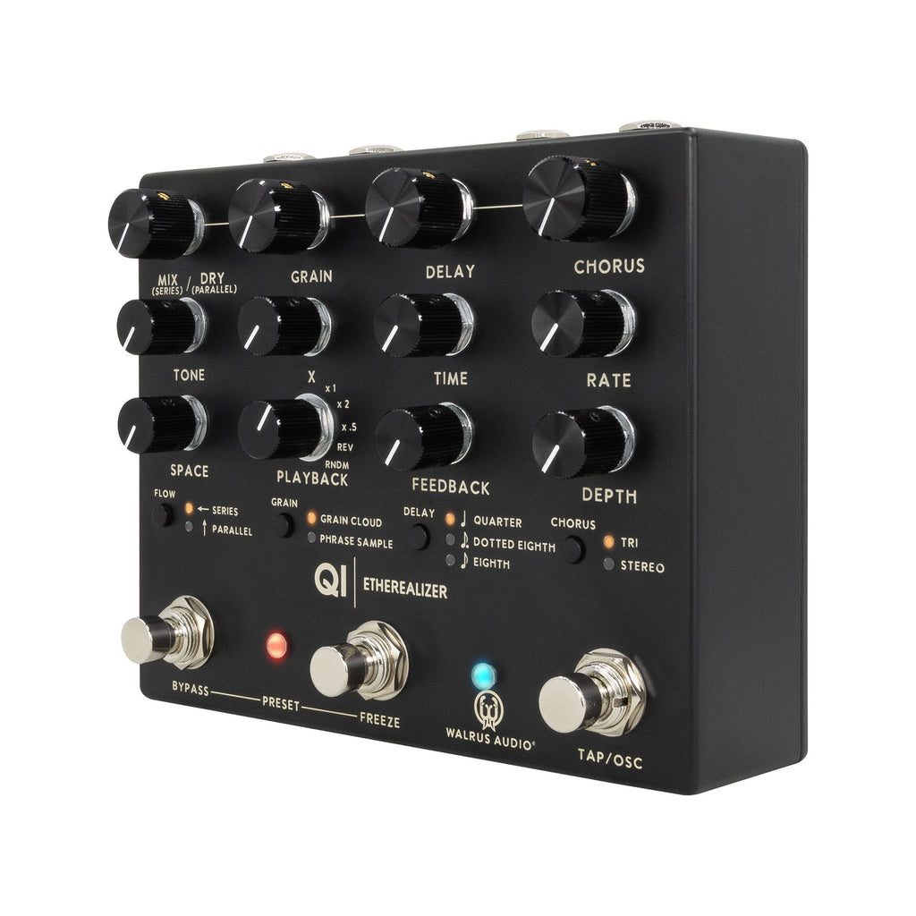 Walrus Audio Qi Etherealizer Yvette Young Atmospheric Delay / Reverb / Modulation Guitar Multi-Effects Pedal, Black