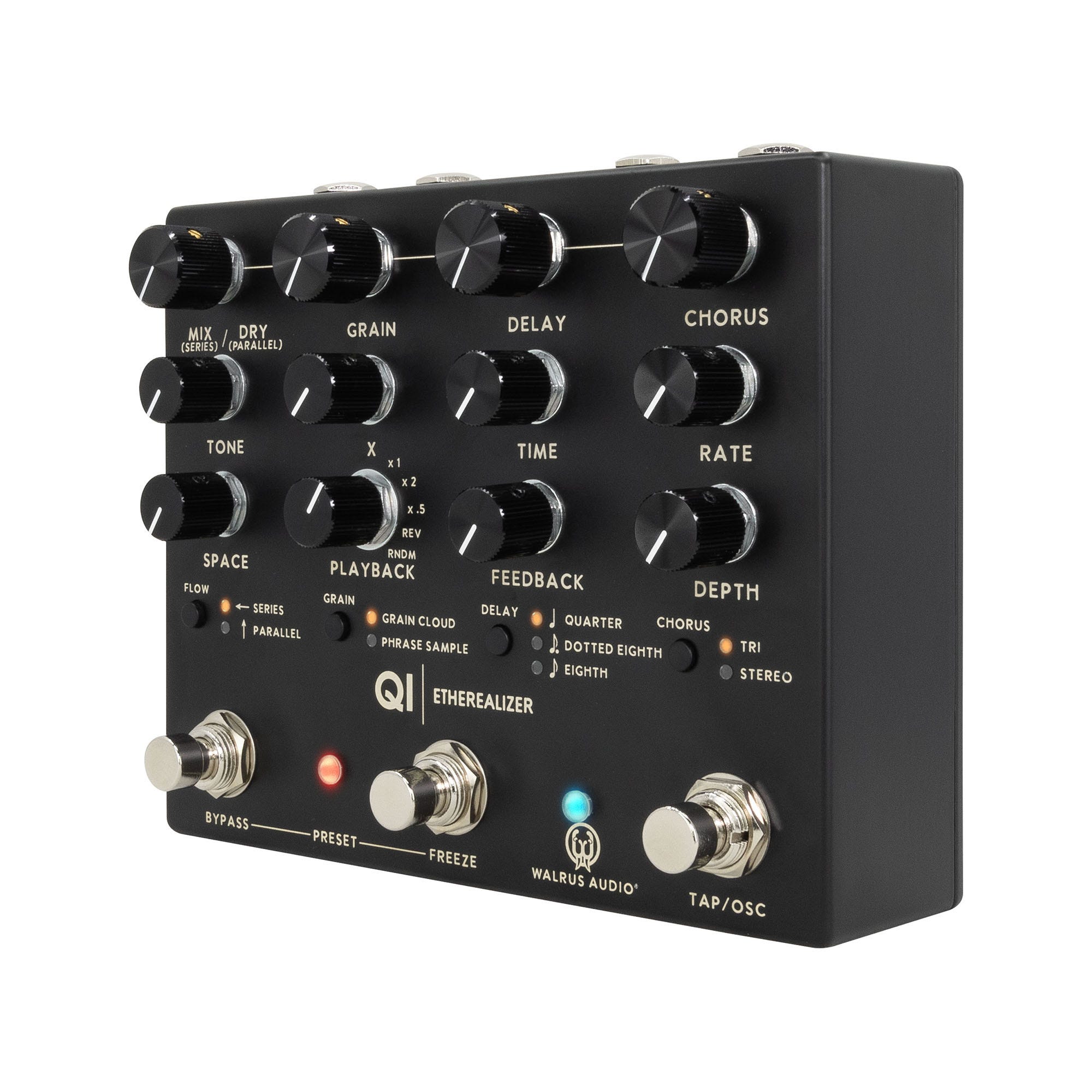Walrus Audio Qi Etherealizer Yvette Young Atmospheric Delay / Reverb / Modulation Guitar Multi-Effects Pedal, Black