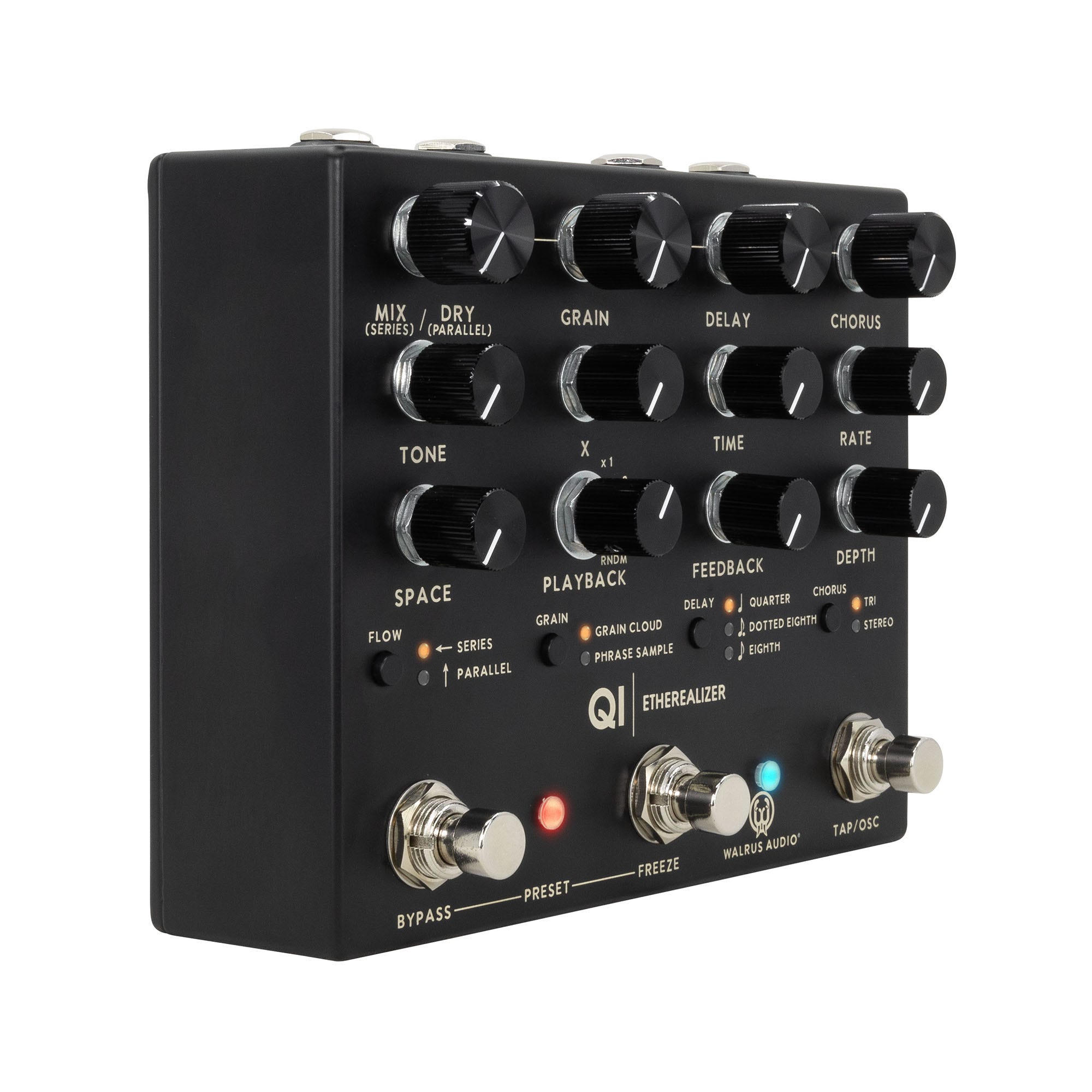 Walrus Audio Qi Etherealizer Yvette Young Atmospheric Delay / Reverb / Modulation Guitar Multi-Effects Pedal, Black