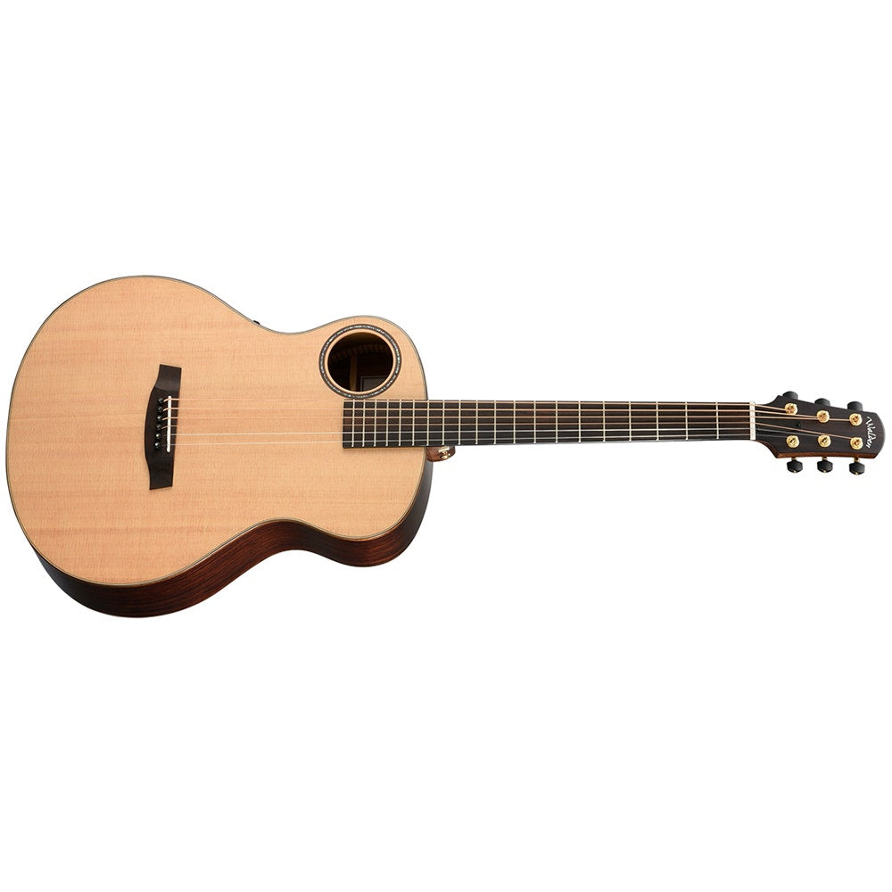 Walden B1E Baritone Acoustic Electric Guitar, Solid Sitka Spruce Top, Satin Natural