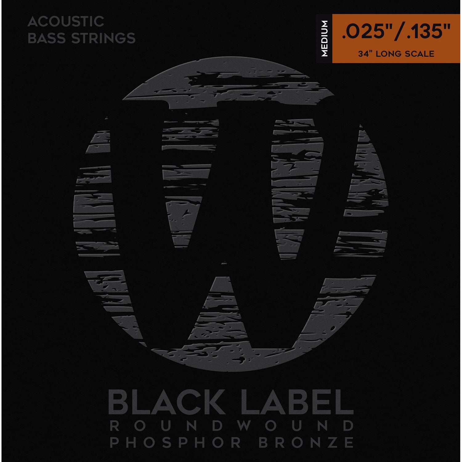 Warwick Black Label Acoustic Bass Strings, 6-String, 25-135, Long Scale