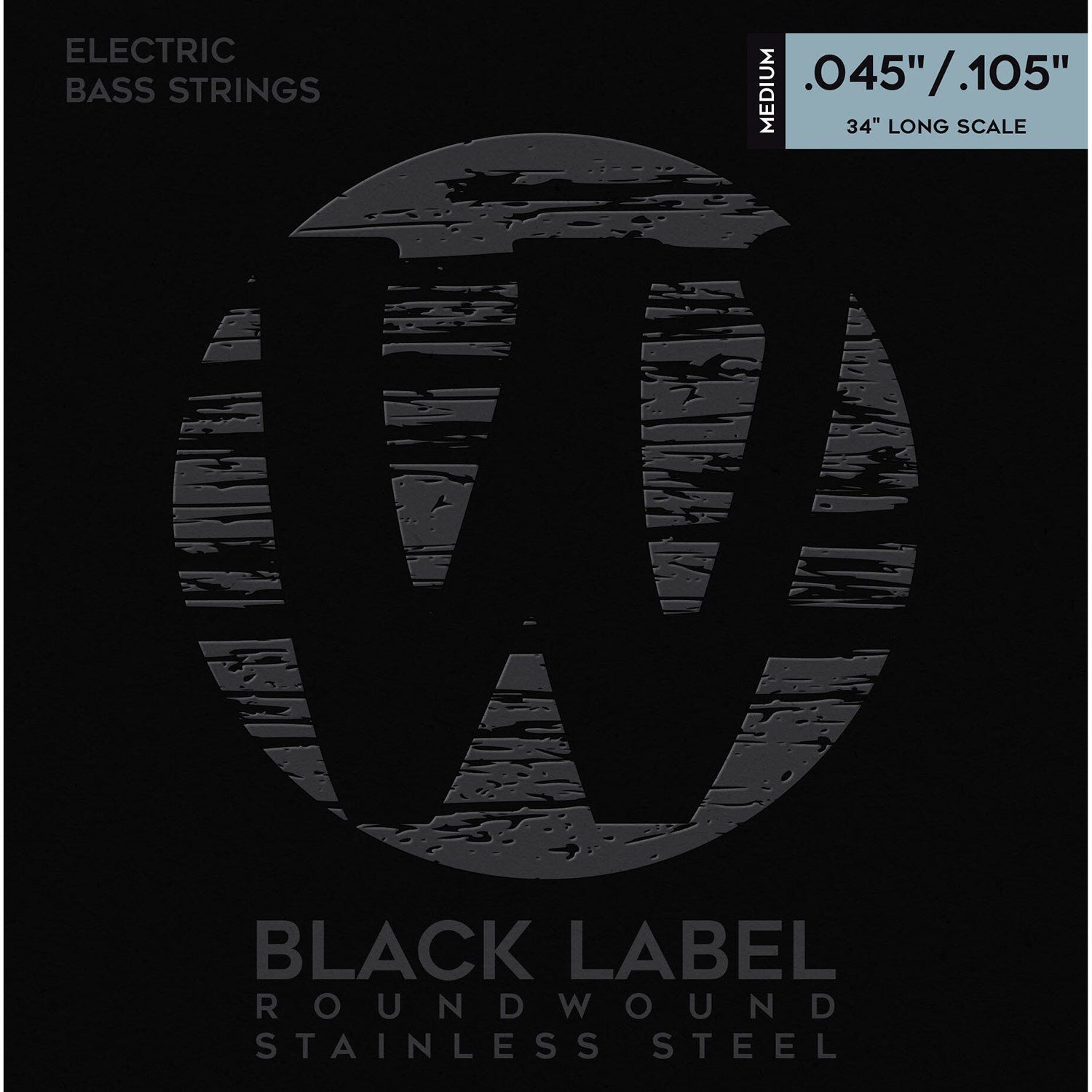Warwick Black Label Bass Strings, Stainless Steel, 4-String, 45-105