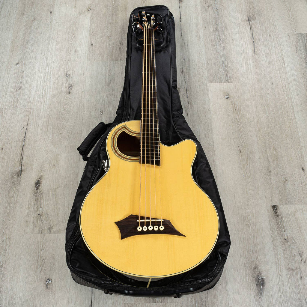 Warwick Alien Standard 5-String Acoustic Electric Bass Guitar, Natural (B-STOCK)