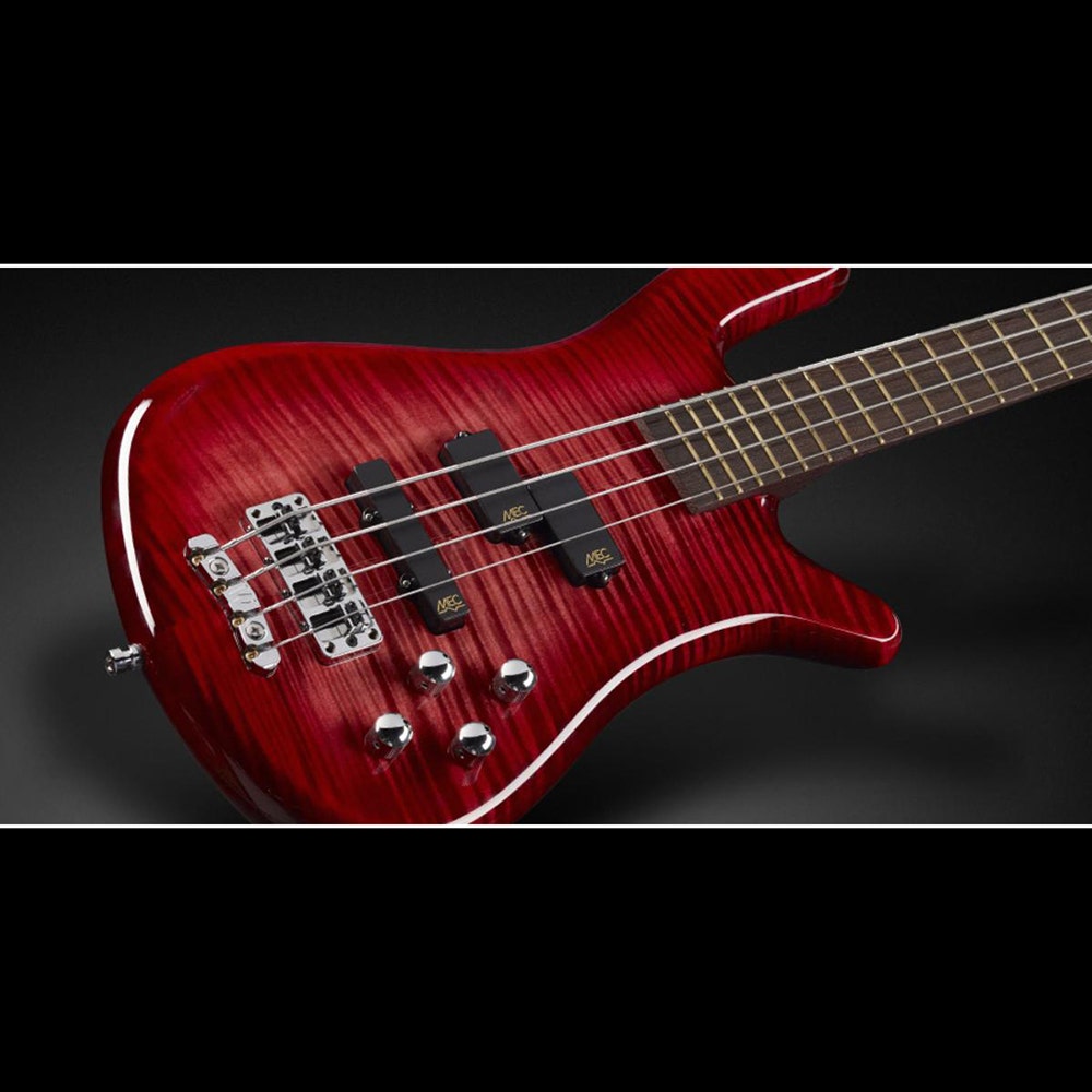 Warwick CS Streamer LX Electric Bass Guitar with Case - Bleached Burgundy Red Burst