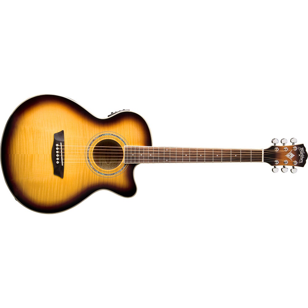 Washburn Festival Series EA15 Acoustic Electric Guitar, Maple Top, Tobacco Burst