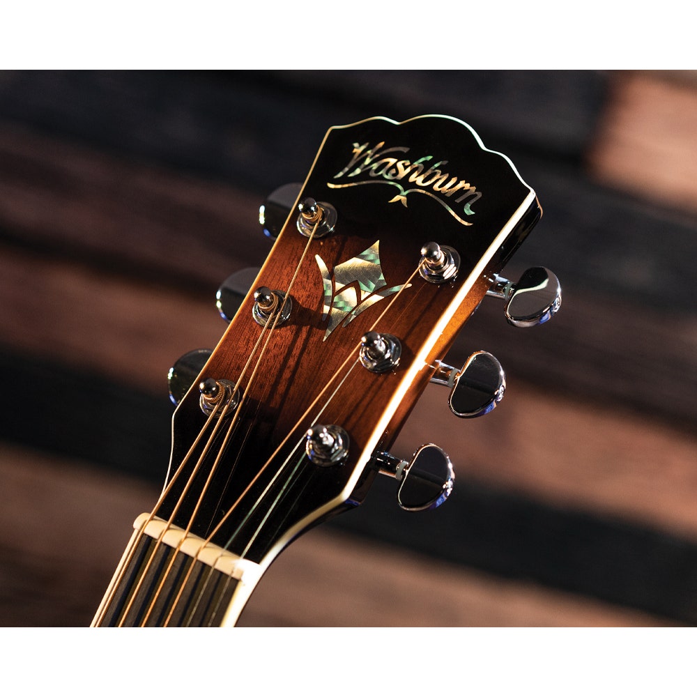 Washburn Festival Series EA15 Acoustic Electric Guitar, Maple Top, Tobacco Burst