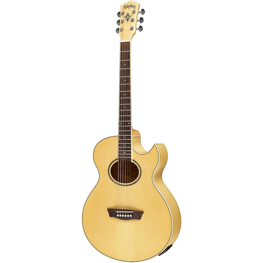 Washburn EA20 Festival Series Mini Jumbo Cutaway Acoustic/Electric Guitar - Natural