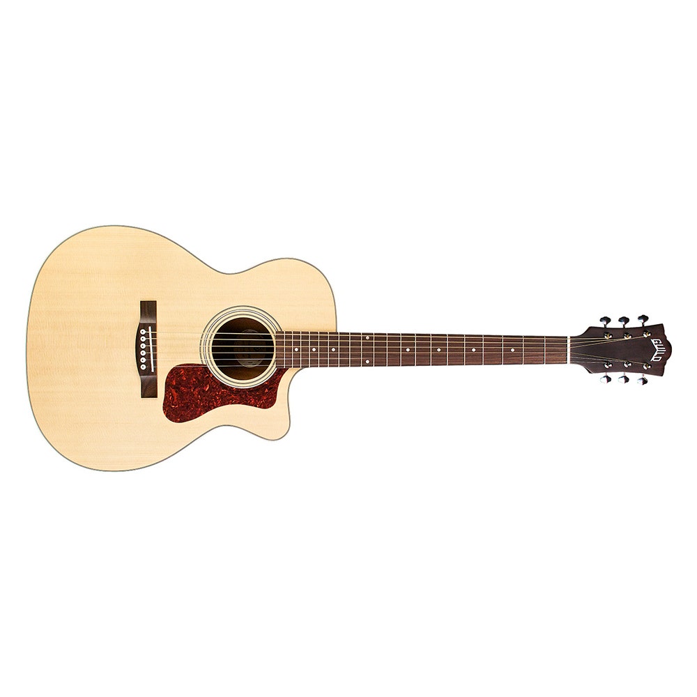 Guild Westerly Collection OM240CE Acoustic-Electric Guitar, Cutaway Orchestra, Gig Bag - Natural