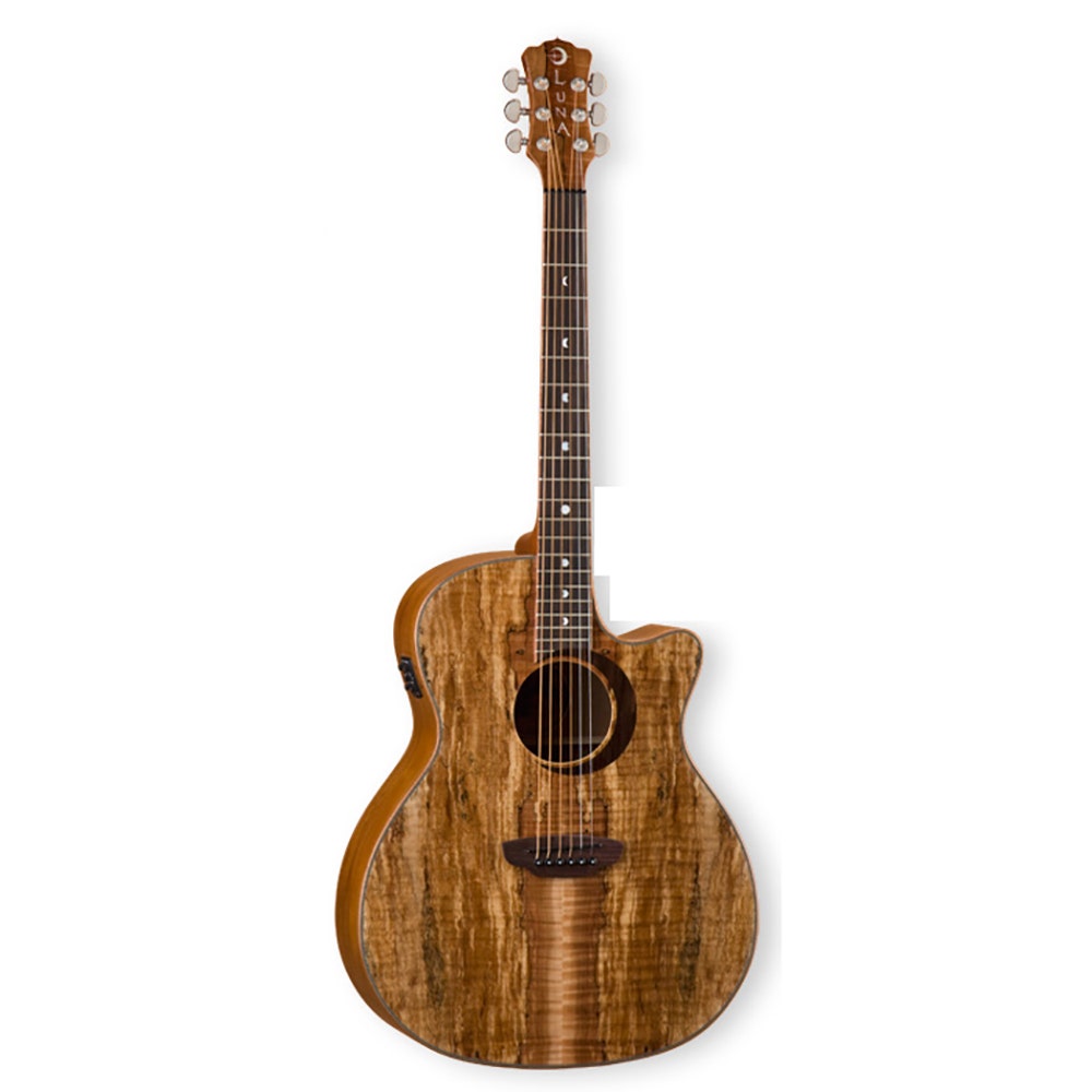 Luna WL SPALT Woodland Spalted Maple Grand Concert Acoustic/Electric Guitar