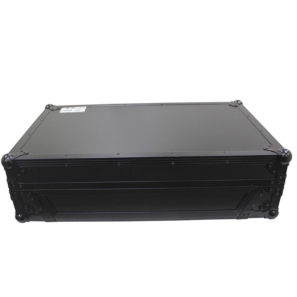 ProX XS-DDJ1000WLTBL Flight Case for Pioneer DDJ1000 & DDJ1000SRT Digital Controller w/ Laptop Shelf and Wheels, Black on Black