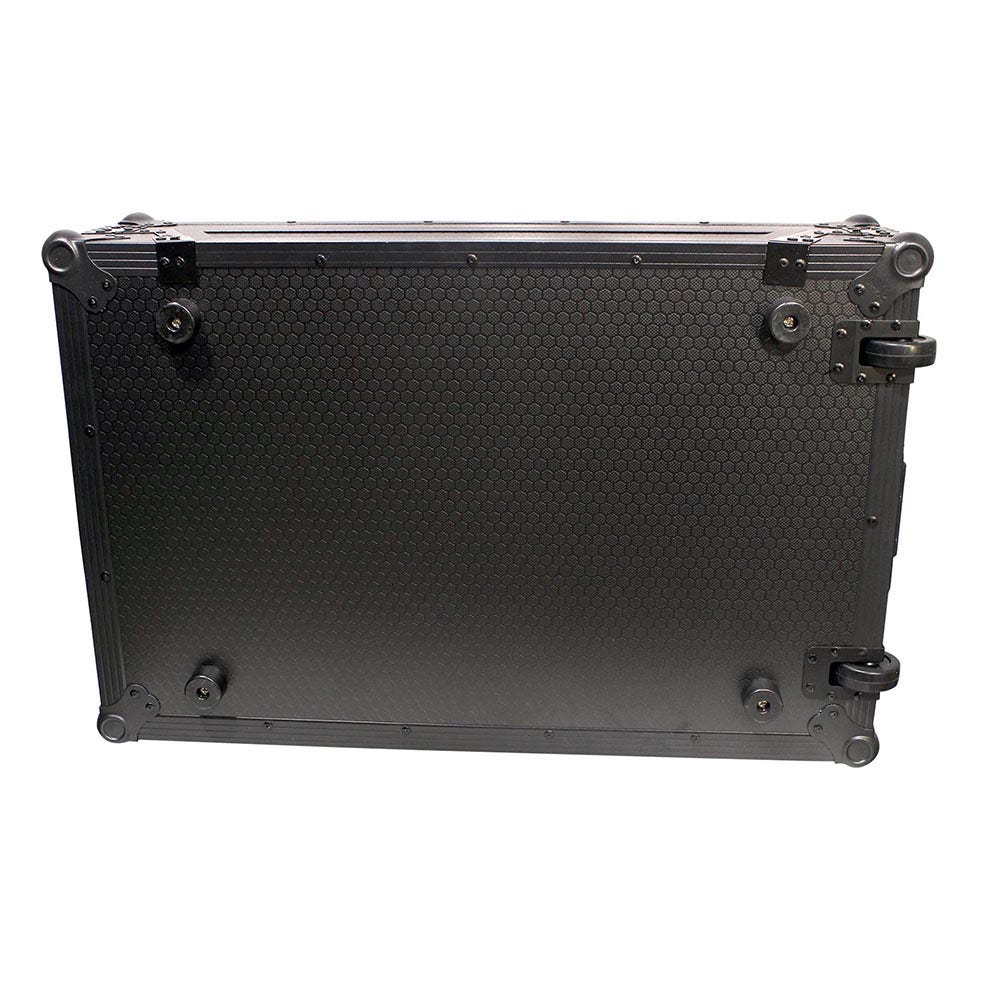 ProX XS-DDJSXWLTBL Flight Case For Pioneer DDJ-SX2 DDJ-SX3 DDJ-RX Digital Controller w/ Sliding Laptop Shelf & Wheels | Black on Black