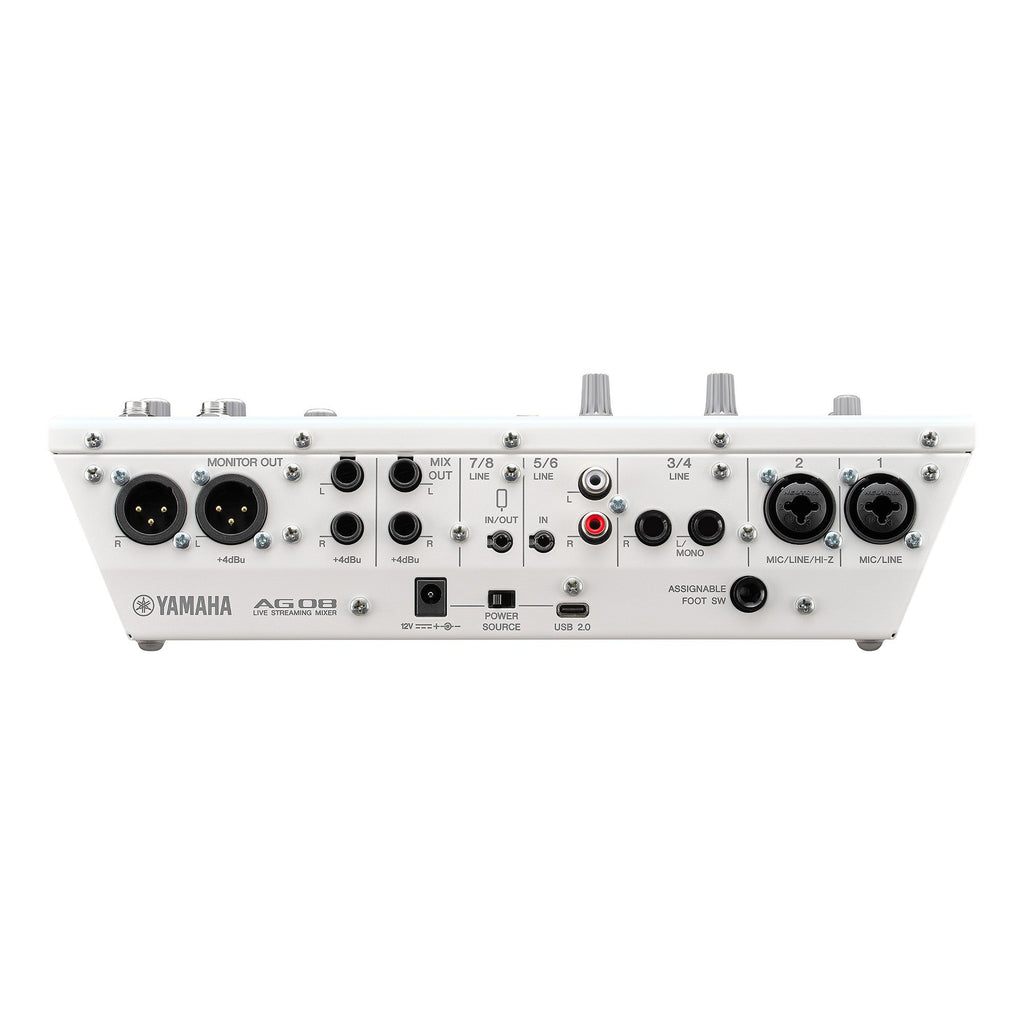 Yamaha AG08 8-Channel Live Streaming Mixer, White