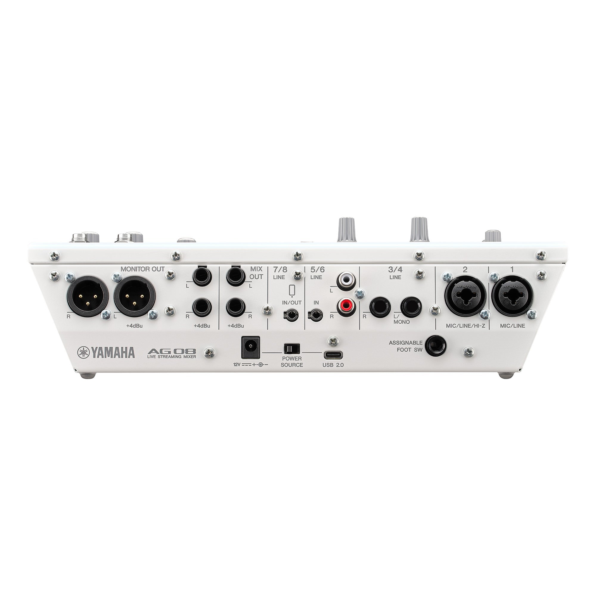 Yamaha AG08 8-Channel Live Streaming Mixer, White