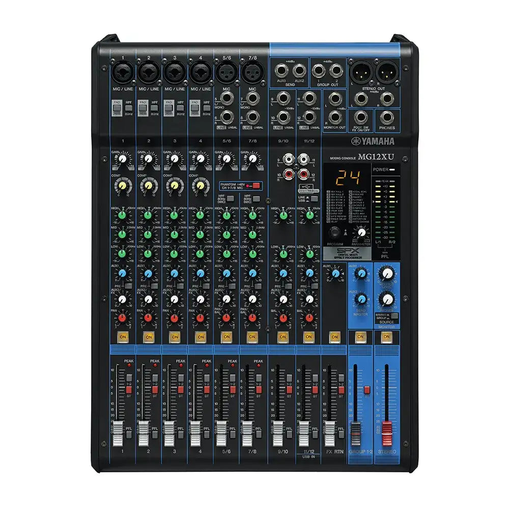 Yamaha MG12XU 12-Channel Analog Mixer with 6 Microphone Preamps, Digital Effects