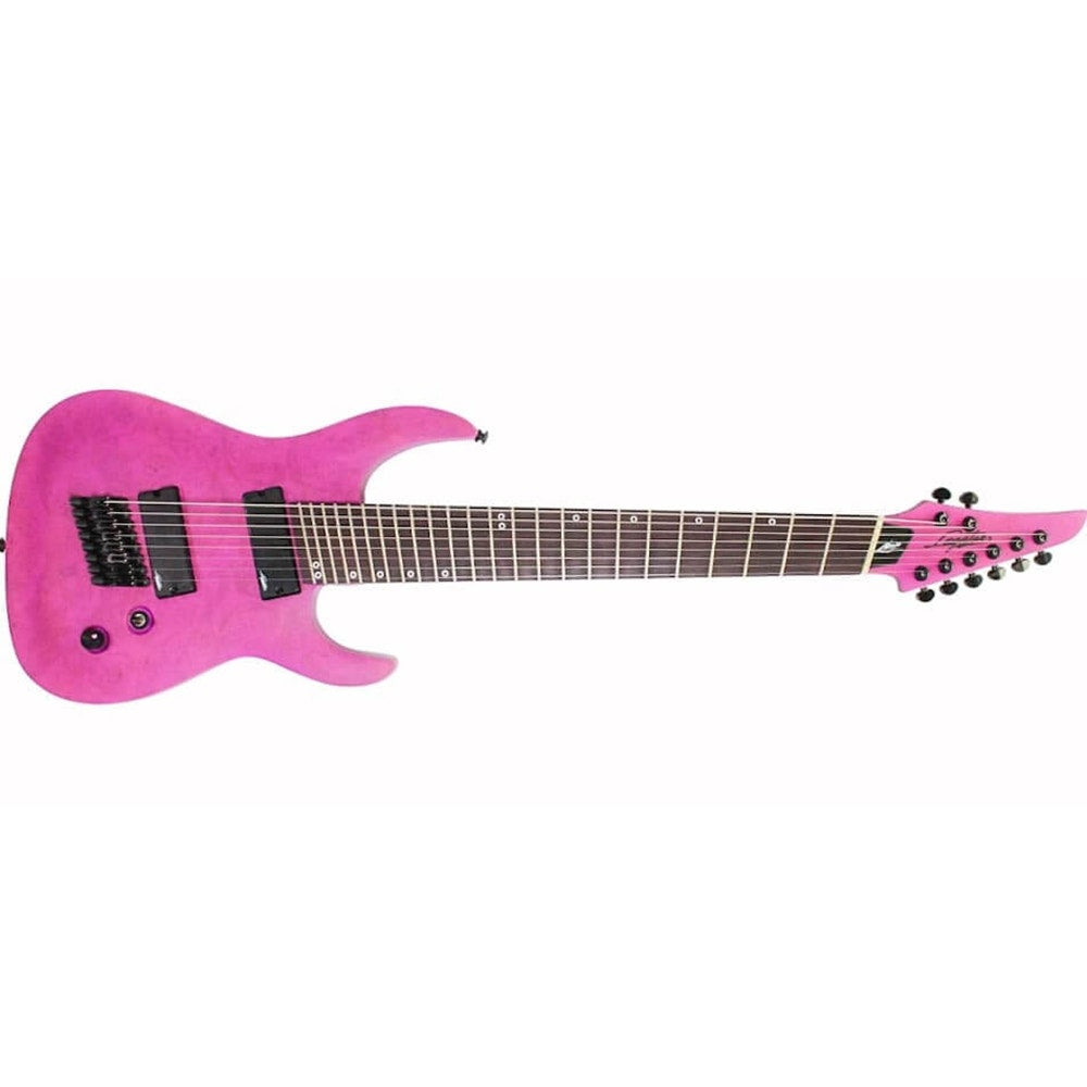 Legator Ninja Performance NRF8P Multi-Scale 8-String Electric Guitar, Purple Heart Fingerboard - Pastel Pink Burl