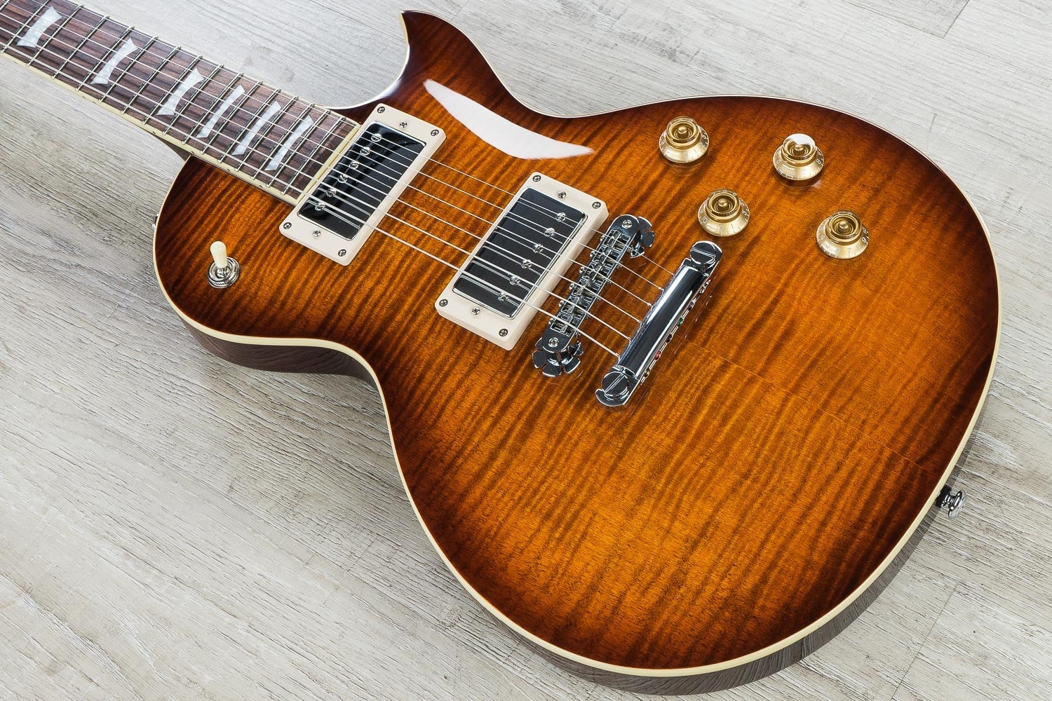 Zemaitis Z22FF Z Series Electric Guitar, Flame Maple Top, Gig Bag - Brown Burst (NAMM 2018 Exhibition Stock) (Open Box)