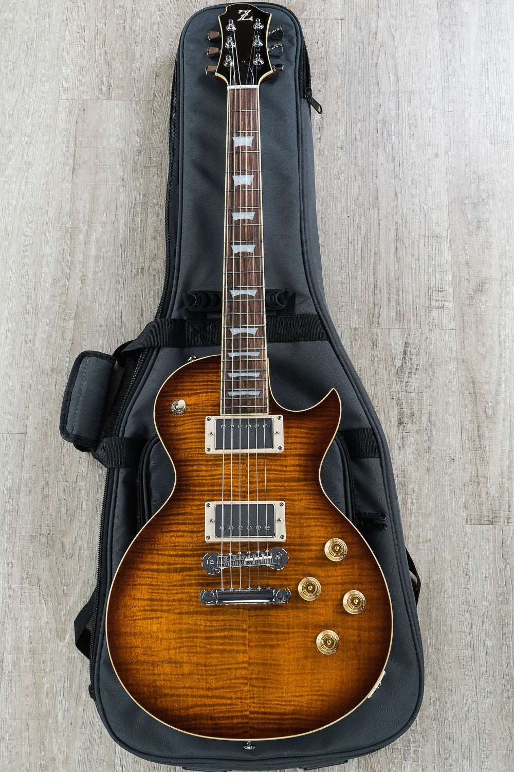 Zemaitis Z22FF Z Series Electric Guitar, Flame Maple Top, Gig Bag - Brown Burst (NAMM 2018 Exhibition Stock) (Open Box)