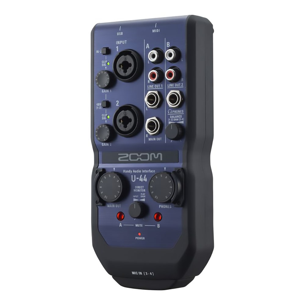Zoom U-44 24-Bit/96kHz 4-Channel Handy USB Audio Interface w/ 2 Preamps