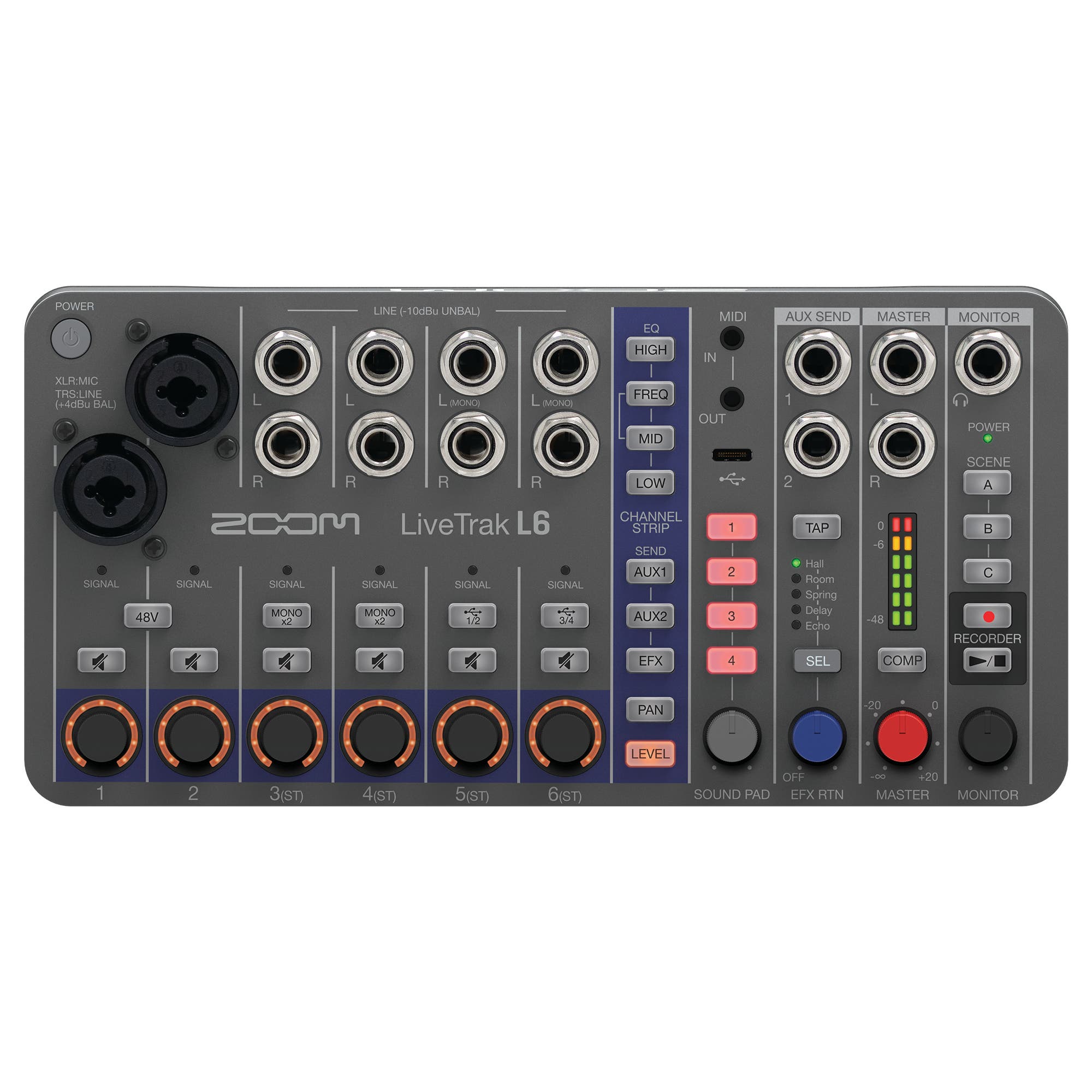 Zoom LiveTrak L6 Compact 10-Track Digital Mixer / Recorder