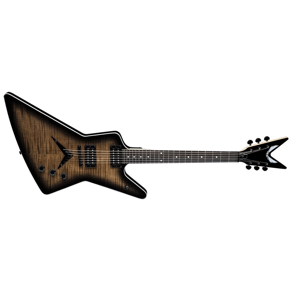 Dean ZX Flame Top Electric Guitar, Flame Maple Top, Jatoba Fretboard - Charcoal Burst