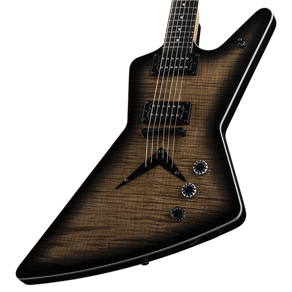 Dean ZX Flame Top Electric Guitar, Flame Maple Top, Jatoba Fretboard - Charcoal Burst