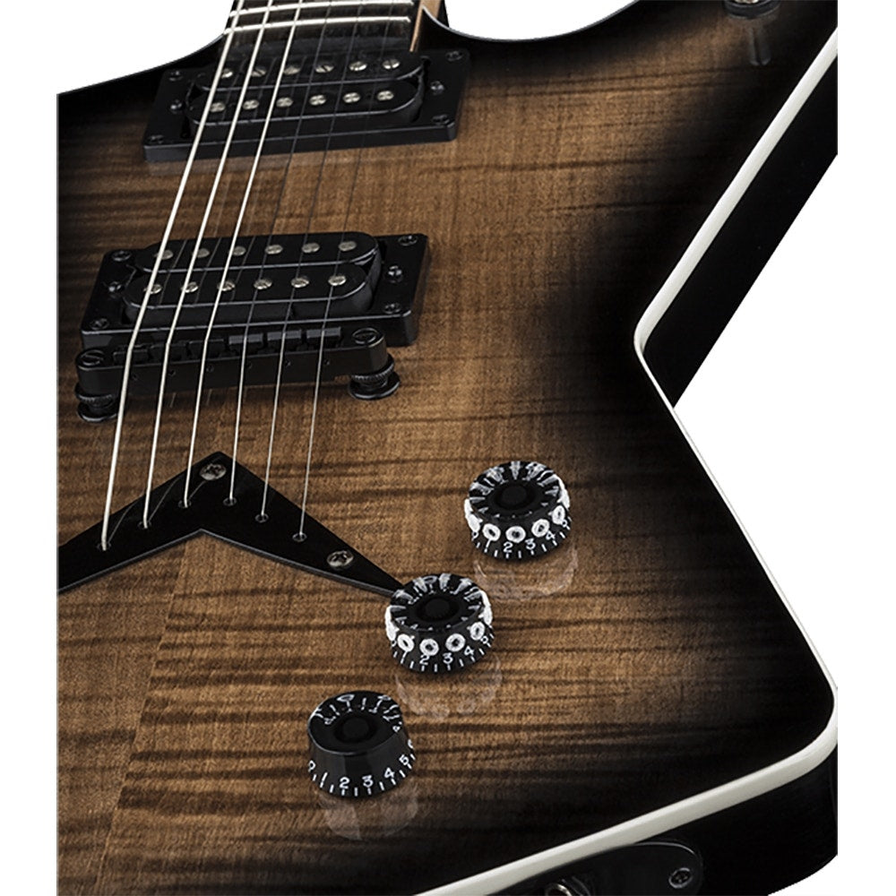 Dean ZX Flame Top Electric Guitar, Flame Maple Top, Jatoba Fretboard - Charcoal Burst